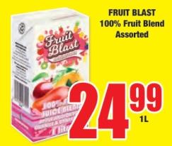 Fruit Blast 100% Fruit Blend Assorted 1ltr