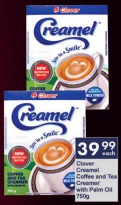 Clover Creamel Coffee and Tea Creamer with Palm Oil 750g