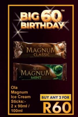 Ola Magnum Ice Cream Sticks - Classic and Mint flavors 2x90/100ml