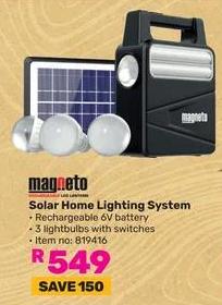 Magneto Solar Home Lighting System