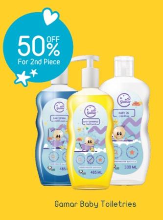 50% On Off For 2nd Piece Gamar Baby Toiletries