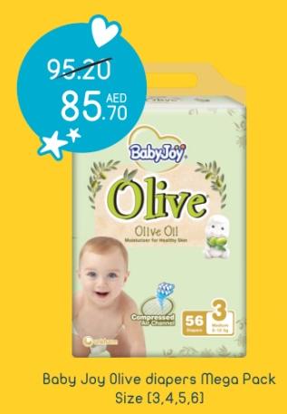 Baby Joy Olive diapers Mega Pack with Moisturizer for Healthy Skin