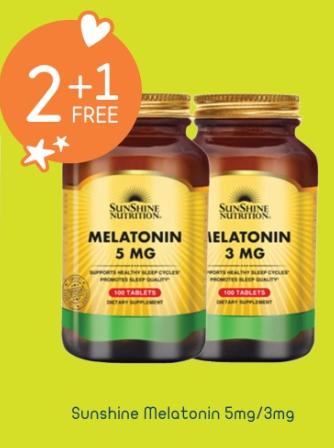 Sunshine Melatonin 5 MG and 3 MG, supports healthy sleep cycles, 100 tablets