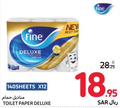 Fine Deluxe Toilet Paper with 140 sheets x 12 