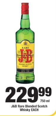 J&B Rare Blended Scotch Whisky 750ml