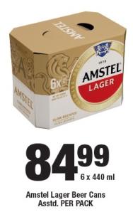 Amstel Lager Beer Cans each 6 x 440ml