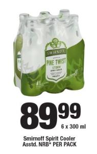 Smirnoff Pine Twist Spirit Cooler 6x300ml