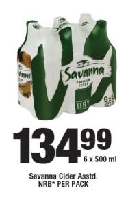 Savanna Cider Assorted 6x500ml