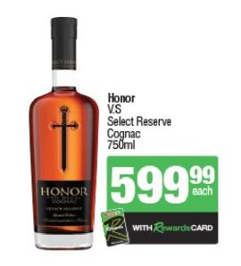 Honor V.S Select Reserve Cognac 750ml