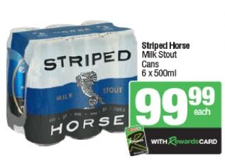 Striped Horse Milk Stout Cans 6x500ml