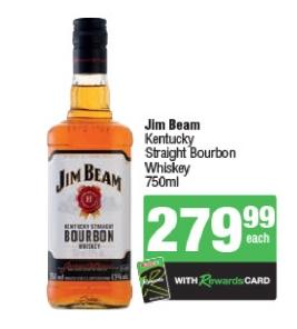 Jim Beam Kentucky Straight Bourbon Whiskey 750ml