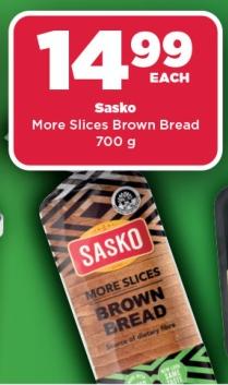 Sasko More Slices Brown Bread 700g