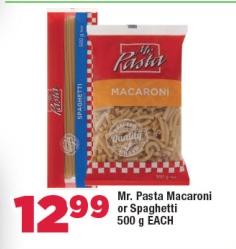 Mr. Pasta Macaroni or Spaghetti 500 g EACH