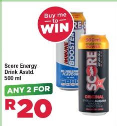 Any 2 Score Energy Drink Assorted 500ml