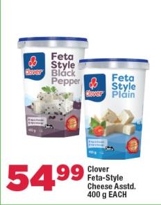 Clover Feta-Style Cheese Assorted, 400 g each