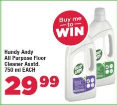 Handy Andy All Purpose Floor Cleaner Assorted 750ml Each