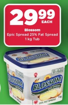 Blossom Epic Spread 25% Fat Spread 1 kg Tub