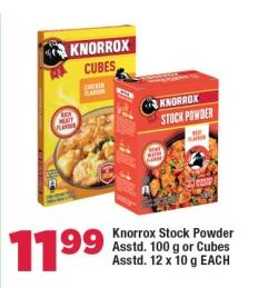 Knorrox Stock Powder Assorted 100 g or Cubes Assorted 12 x 10 g EACH