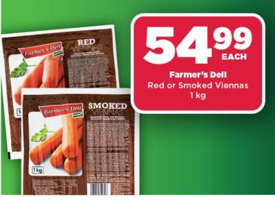 Farmer's Dell Red or Smoked Viennas 1kg