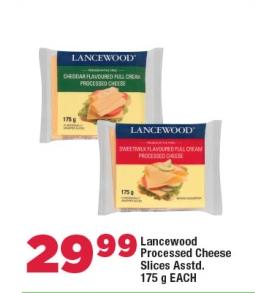 Lancewood Processed Cheese Slices Assorted 175g Each