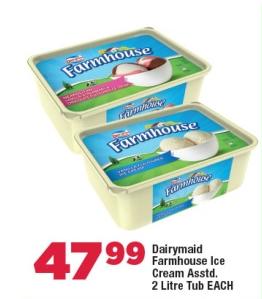 Dairymaid Farmhouse Ice Cream Asstd. 2 Litre Tub Each