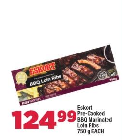 Eskort Pre-Cooked BBQ Marinated Loin Ribs 750g Each