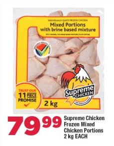 Supreme Chicken Frozen Mixed Chicken Portions 2kg EACH