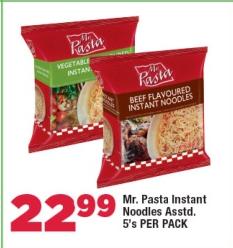 Mr. Pasta Instant Noodles Assorted 5's 