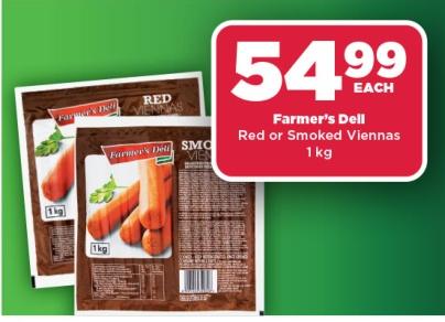 Farmer's Dell Red or Smoked Viennas 1 kg 