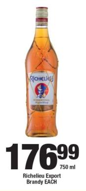 Richelieu Export Brandy 750ml Each