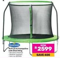 Bounceking 10 ft (3 m) Trampoline with Steel Ring 