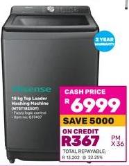 Hisense 18 kg Top Loader Washing Machine 