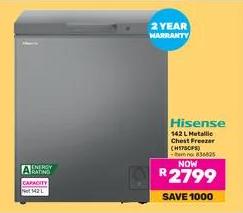 Hisense 142 L Metallic Chest Freezer 