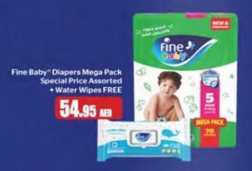 Fine Baby Diapers Mega Pack Special Price Assorted + Water Wipes FREE