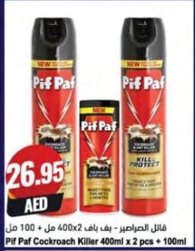 Pif Paf Cockroach Killer 400ml x 2 pcs + 100ml