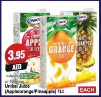 Unikai Juice (Apple/Orange/Pineapple)1 Ltr