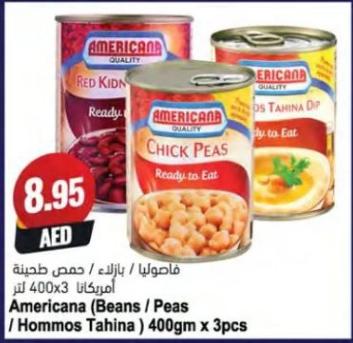 Americana (Beans / Peas / Hommos Tahina) 400gm x 3pcs