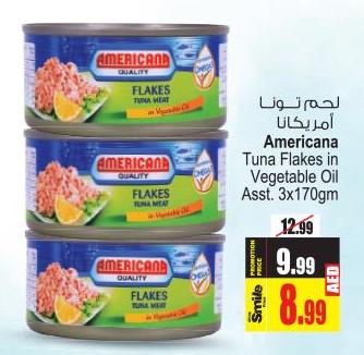 Americana Tuna Flakes in Vegetable Oil Assorted 3x170 gm