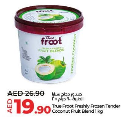 True Froot Freshly Frozen Tender Coconut Fruit Blend 1 kg