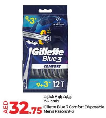 Gillette Blue 3 Comfort Disposable Men's Razors 9+3