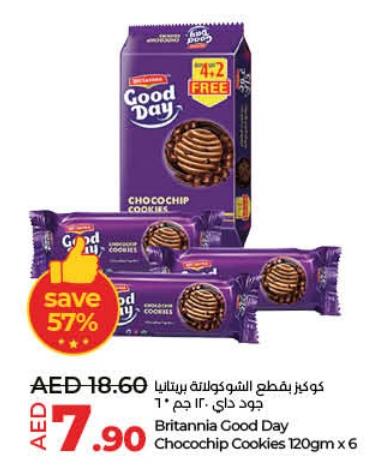 Britannia Good Day  Chocochip Cookies 4+2x120 gm 