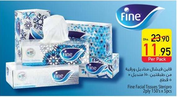 Fine Facial Tissues Steripro 2ply 150's x 5pcs