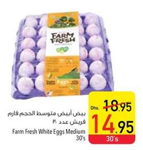 Farm Fresh White Eggs Medium 30's