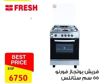 Gas oven with stainless steel finish