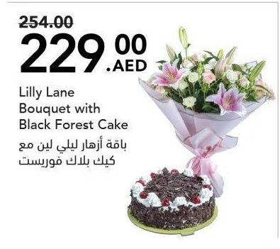 Lilly Lane Bouquet with Black Forest Cake