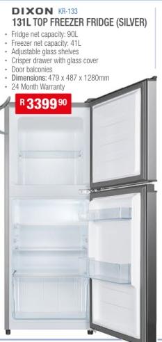 131L Top Freezer Fridge (Silver)