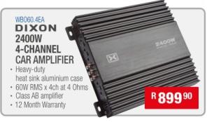 Dixon 2400W  4-Channel Car Amplifier 