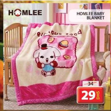 HOMLEE Baby Blanket featuring a cute design with delicious food and a cartoon dog.