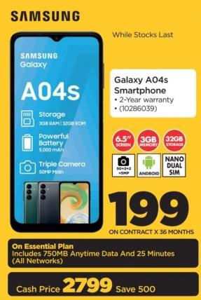 Galaxy A04s Smartphone - 2-Year warranty