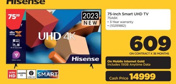 75-inch Smart UHD TV 2023 model with 3-Year warranty.